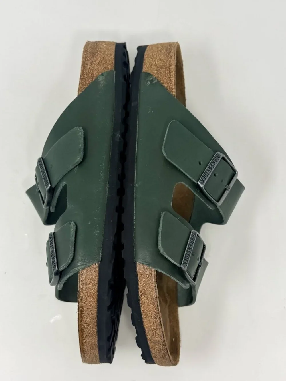 Birkenstock Unisex Arizona Oiled Leather Sandals Men's 9 / Women's 11 Green